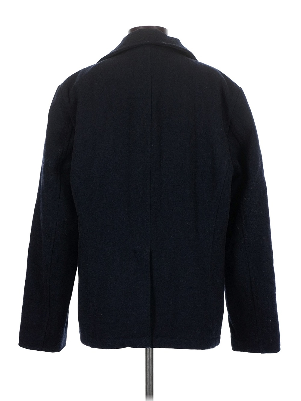 Men’s Navy Wool Pea Coat Double Breasted Military Winter Jacket Medium Classic - Picture 5 of 13